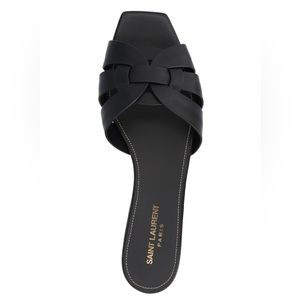 Saint Laurent Tribute Leather Slides Size 7